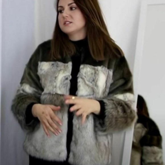 NWT ZARA CONTRAST FAUX FUR JACKET
